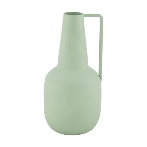 Esprit jardin:Vase amphore coloris vert en métal - 20 cm
