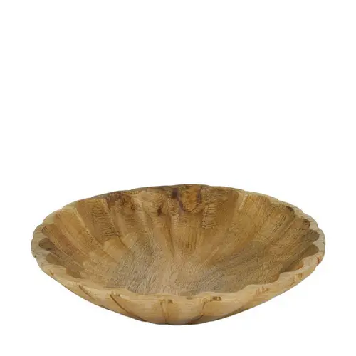 Facile au jardin：Coupe en bois de manguier naturel - Ø 20 x H 4,5 cm