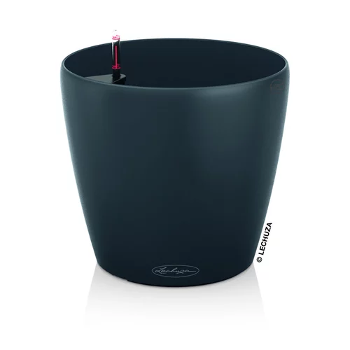 Pensé pour le jardin：Pot à réserve d'eau Classico Gris ardoise Ø.35 x H.33 cm