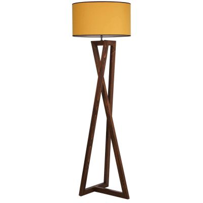 Lampadaire en bois Macka (Noyer et moutarde )