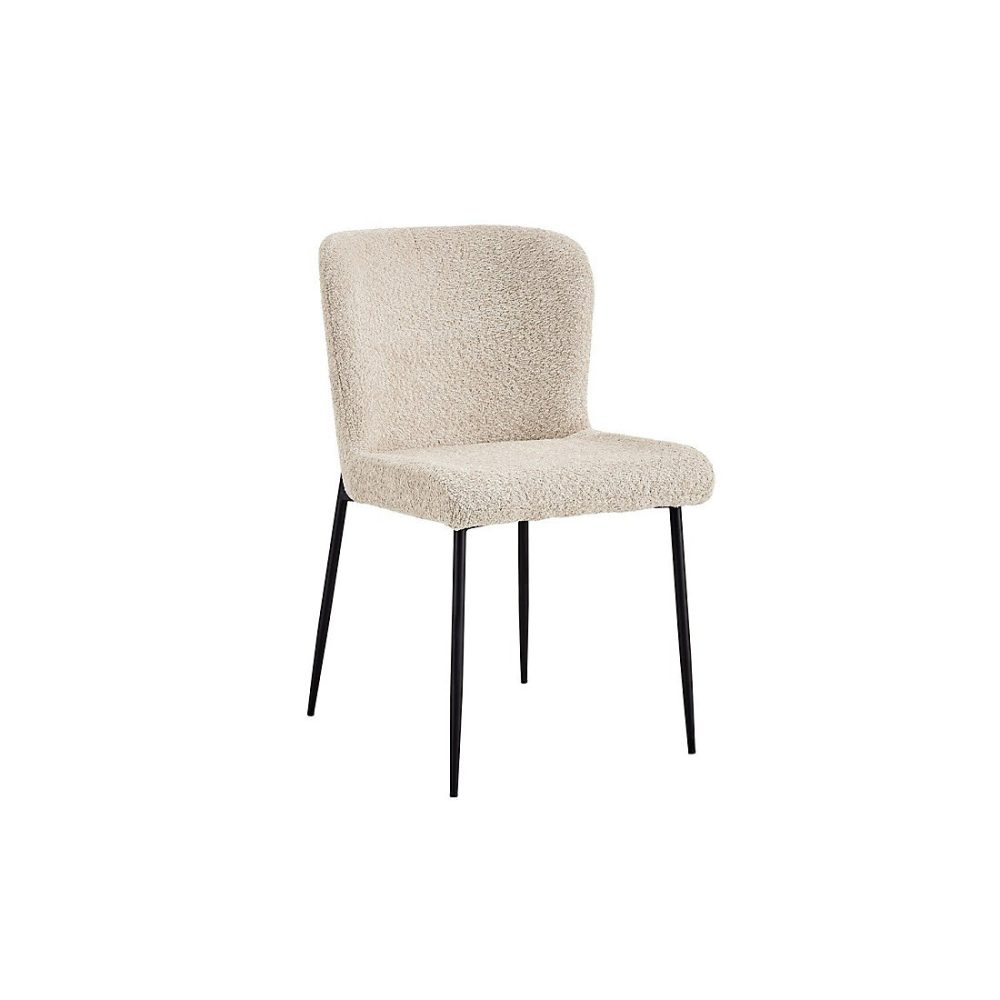 Chaise revetement Bouclé pour salle à manger coloris Beige. Collection LISE | Chaise
