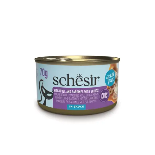 Une touche pratique à l’extérieur：Alimentation humide pour chat morceaux de sardines, maquereaux Schesir - 70 g