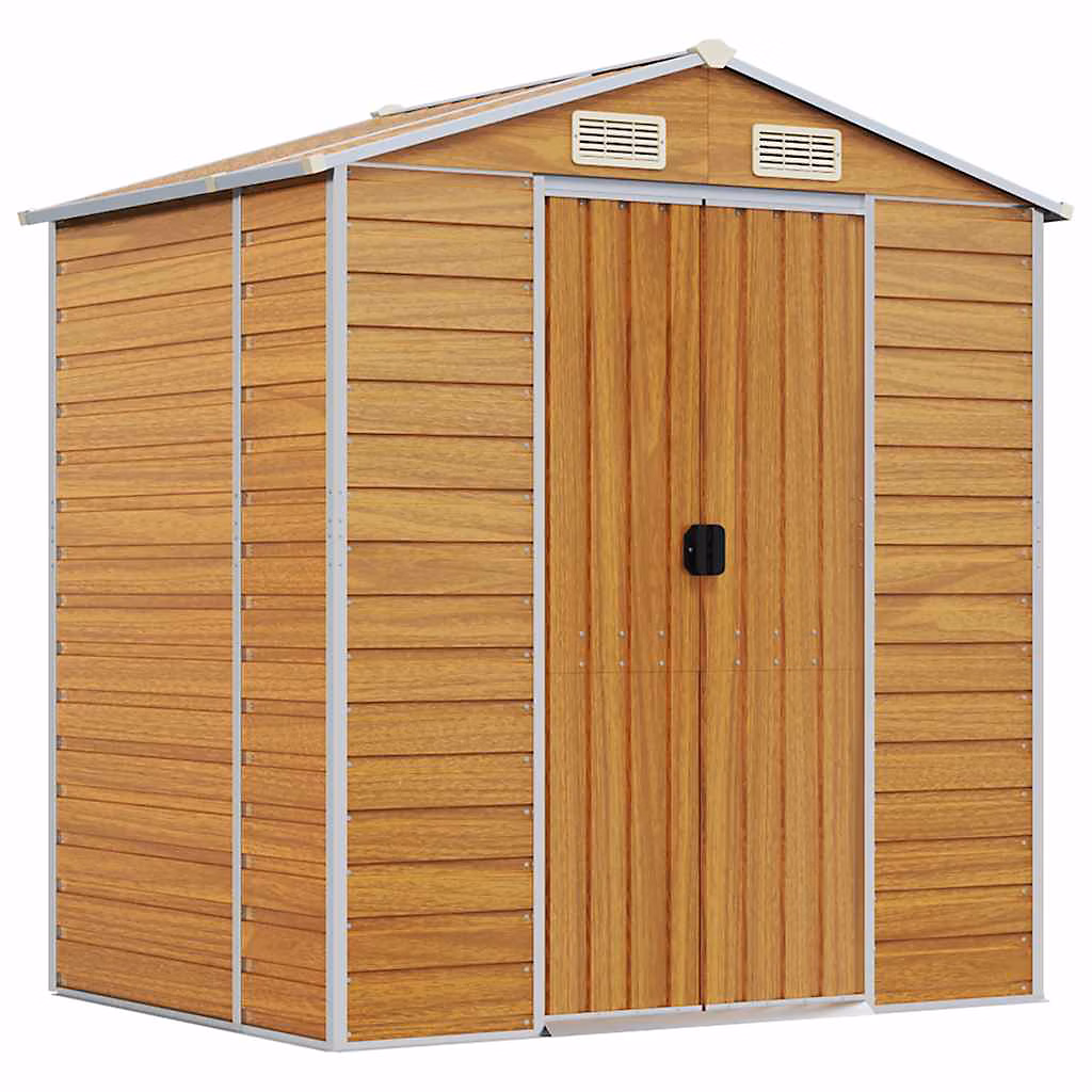 Abri de jardin marron clair 191 × 130 × 198 cm acier galvanisé vidaXL