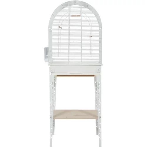Ambiance jardin：Cage avec meuble pour les oiseaux exotiques ou les canaris coloris blanc Zolux Chic Patio – 53 x 33 x 144 cm (cage + pieds)