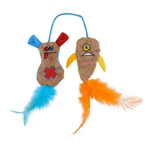 Jardin sélection:Jouet pour chat coloris multicolore Wouapy Stranger Les Jumeaux - 8 x 7,5 x 2 cm