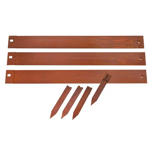 Esprit végétal：Bordure de jardin en acier galvanisé aspect rouillé Nature Outside Living - 2,64 x 0,10 m