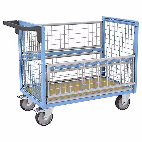 Chariot conteneur grillagé – Plateau 985 × 565mm, Roll contenur charge max 500kg, 800726221