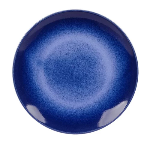 Maison et extérieur：Assiette plate coloris bleu en grès blue night - Ø 27 cm