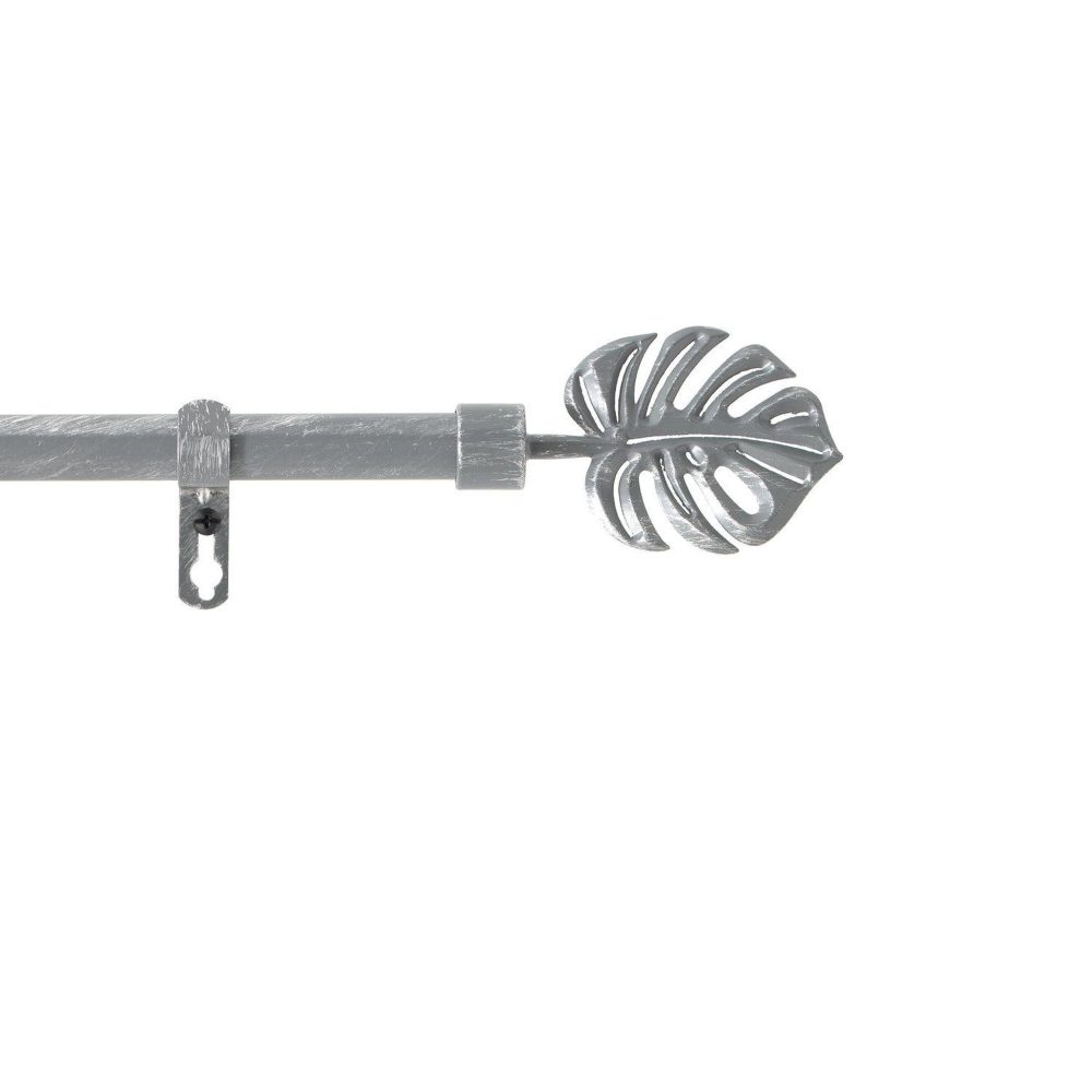 Douceur d'Intérieur Kit de tringle à rideaux extensible feuille - l210 /l380 cm - patine gris