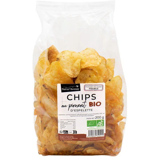 Bien utile au jardin:Chips au piment d'espelette bio Natur'Avenir - 200 g