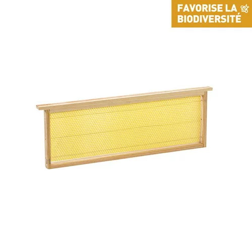 Durable au jardin:Cadre garni de cire gaufrée pour hausse de ruche 47x16x2,5