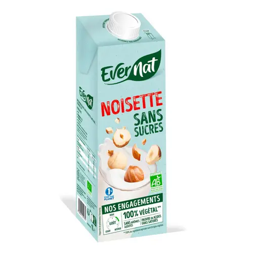 Choix utile：Boisson végétale noisette sans sucre bio Evernat - 1 L