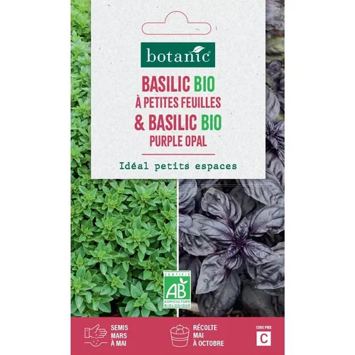 Côté végétal：Mélange de graines basilic bio à petites feuilles et de purple opal bio botanic® - graines à semer
