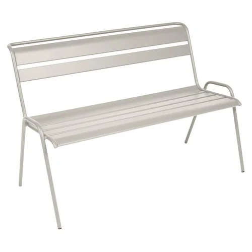 Déco au jardin：Banc Monceau coloris gris en acier Fermob - 116 x 60 cm