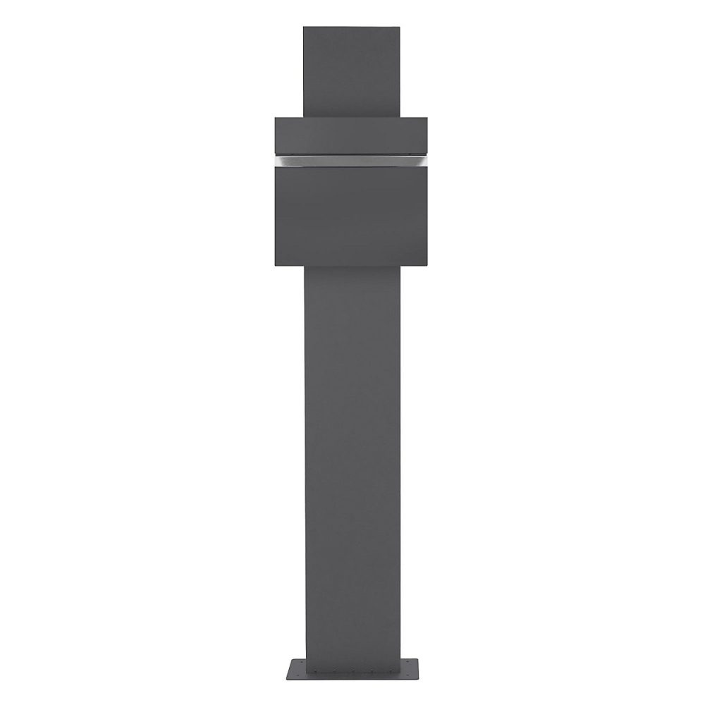Boîte aux lettres sur pied anthracite acier revêtu par poudre porte – journaux clé