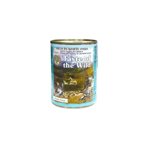 Jardin pour tous:Pâtée pour chien en sauce au poisson blanc et au thon Taste of the Wild - 390 g