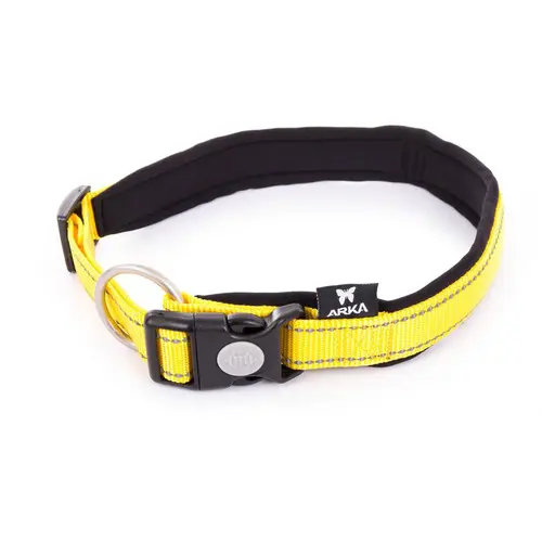 Pour profiter dehors:Collier Neo+ jaune pour chien 2,5x55/60 cm