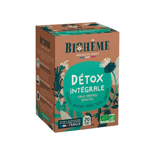 Pensé pour vos extérieurs:Infusion bio Biohême Détox intégrale - 20 infusettes