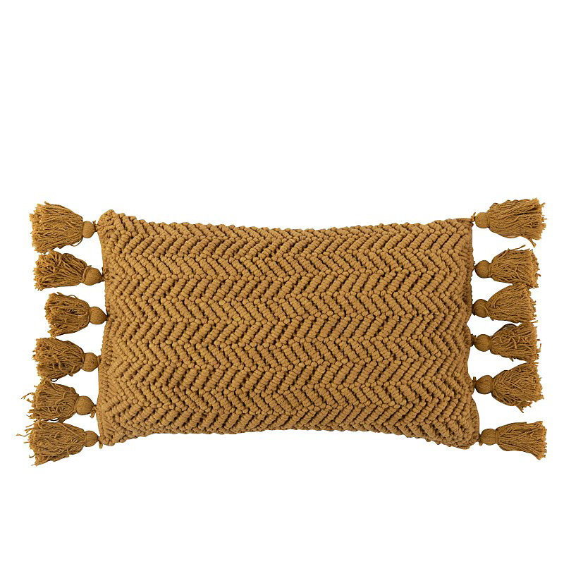 Coussin rectangulaire en Textile Ocre 60 × 30 × 4cm