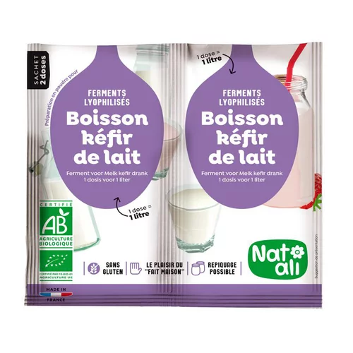Une idée pratique pour l’extérieur:Ferment pour kéfir de lait bio Natali en sachet - 2 x 60 g