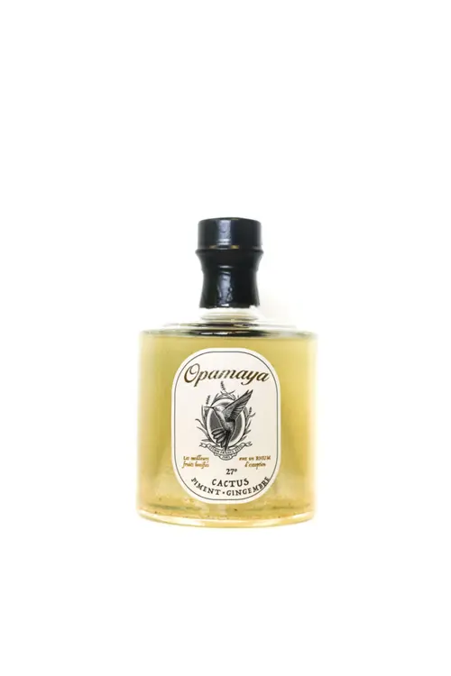Jardin & idées：Rhum arrangé cactus piment gingembre Opamaya - 25 cl