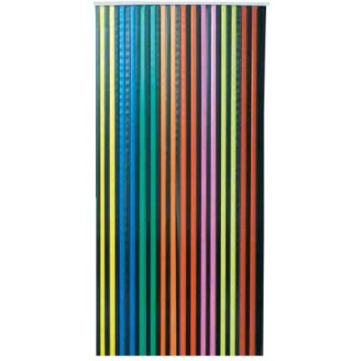 Rideau de porte en polyéthylène Lanières (Multicolore fond noir)