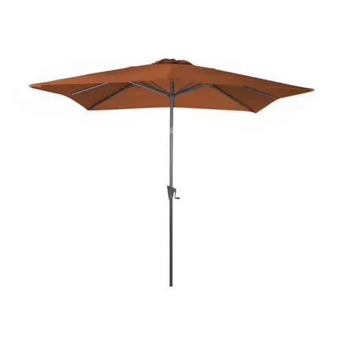Sélection pour votre jardin：Parasol droit carré en acier coloris brique - 250 x 250 cm