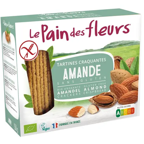 Pour vos projets extérieurs:Tartines craquantes bio à l’amande Le Pain des fleurs - 150 g