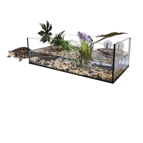 Jardin nature:Terrarium pour tortue d'eau aquatique coloris blanc Aquavie kit aqua 100 – 100 x 40 x 30 cm