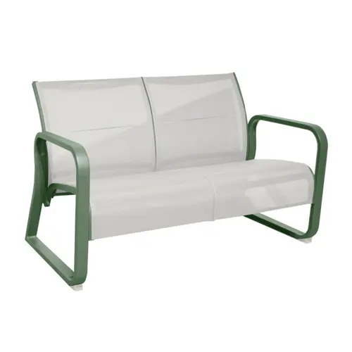 Le compagnon du jardin:Canapé d'extérieur en aluminium coloris vert Quenza II - 128 x 83 x 78 cm