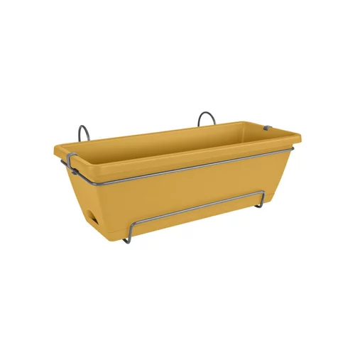 Jardin et déco:Balconnière tout-en-un en polypropylène jaune miel Elho Barcelona - 49,5 x 27,5 x 18,5 cm