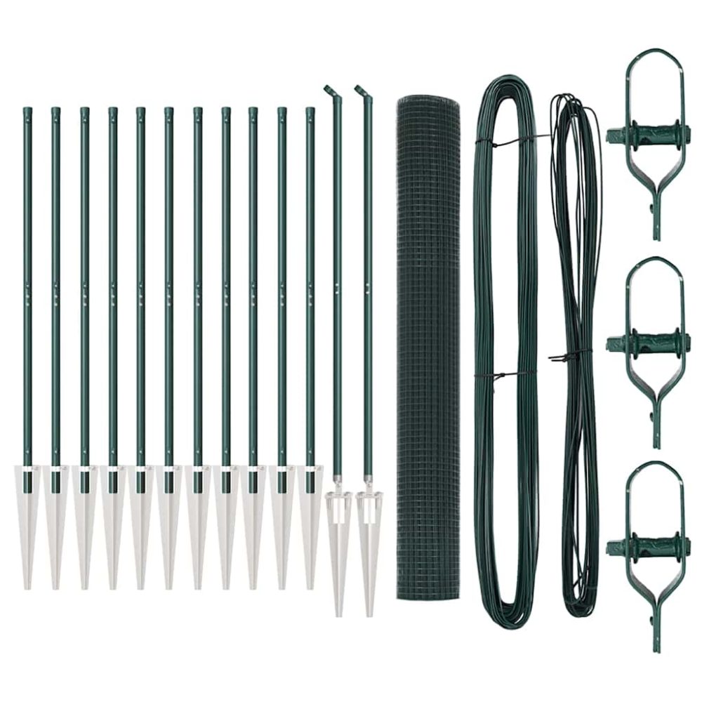 vidaXL Clôture en fil soudé avec pointes 25 x 1,2 m Vert Maille