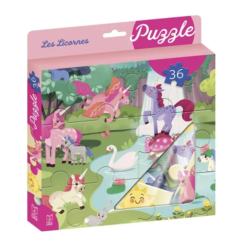 Jardin & pratique:Ma boîte à puzzle 36 pièces “Les licornes” Editions Lito