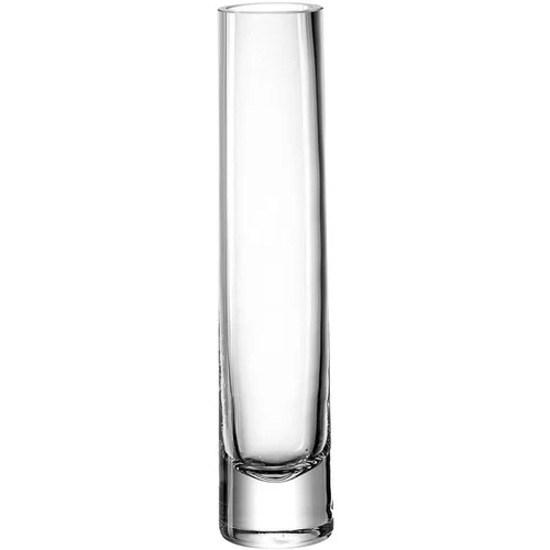 Confort dehors：Vase soliflore cylindrique en verre transparent Leonardo Novara - H 24 cm