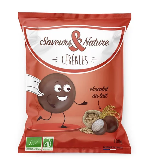 Pour mieux profiter du jardin：Drôles de céréales enrobées de chocolat au lait grand sachet 100 g