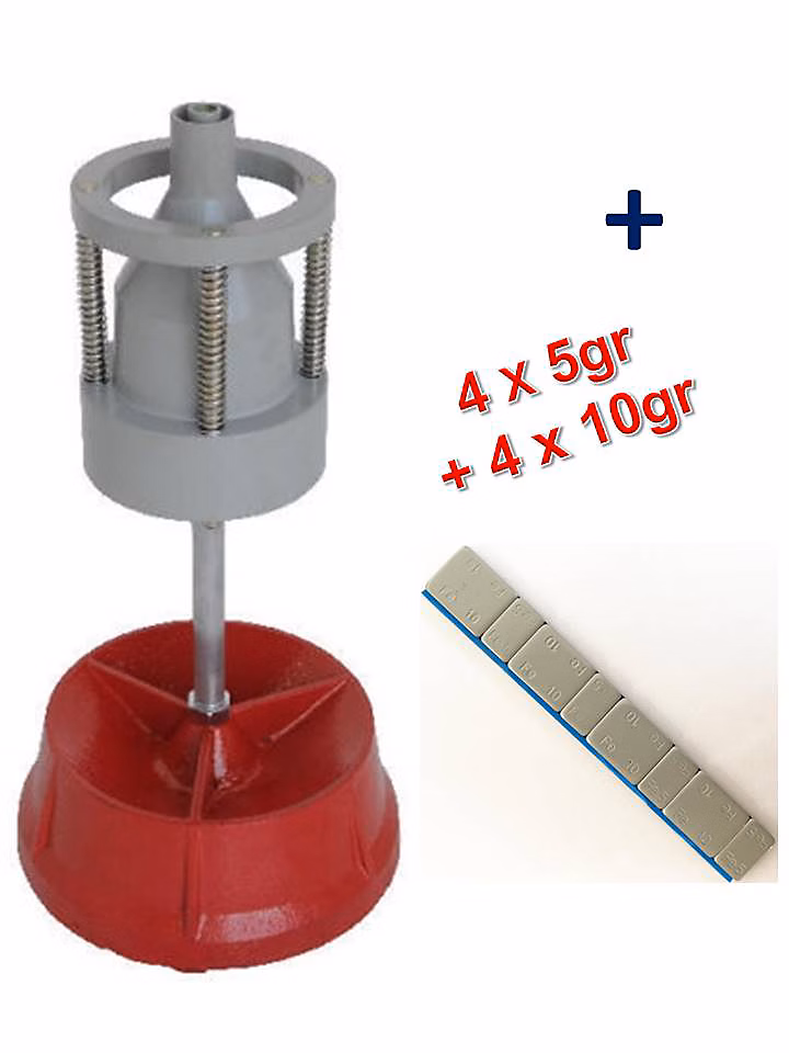 Équipement et accessoires auto – Equilibreuse de Roue Manuelle Portable + 100 Barrettes Plombs Masses d'Equilibrage Adhésifs 4x5g+4x10g