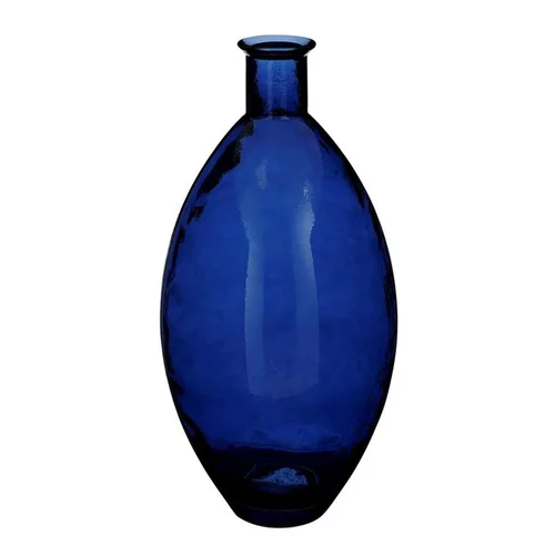 Malin au jardin：Vase coloris bleu en verre recyclé Qin - Ø 29 cm