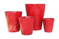 Pour créer votre espace extérieur:Pot coloris rouge en terre émaillée Sydney - Ø 45 cm