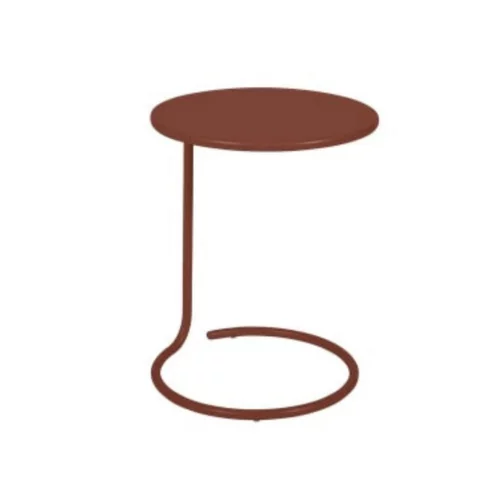 Pour compléter votre jardin:Table basse déportée Coolside coloris ocre rouge en acier Fermob - Ø42 x 53 cm