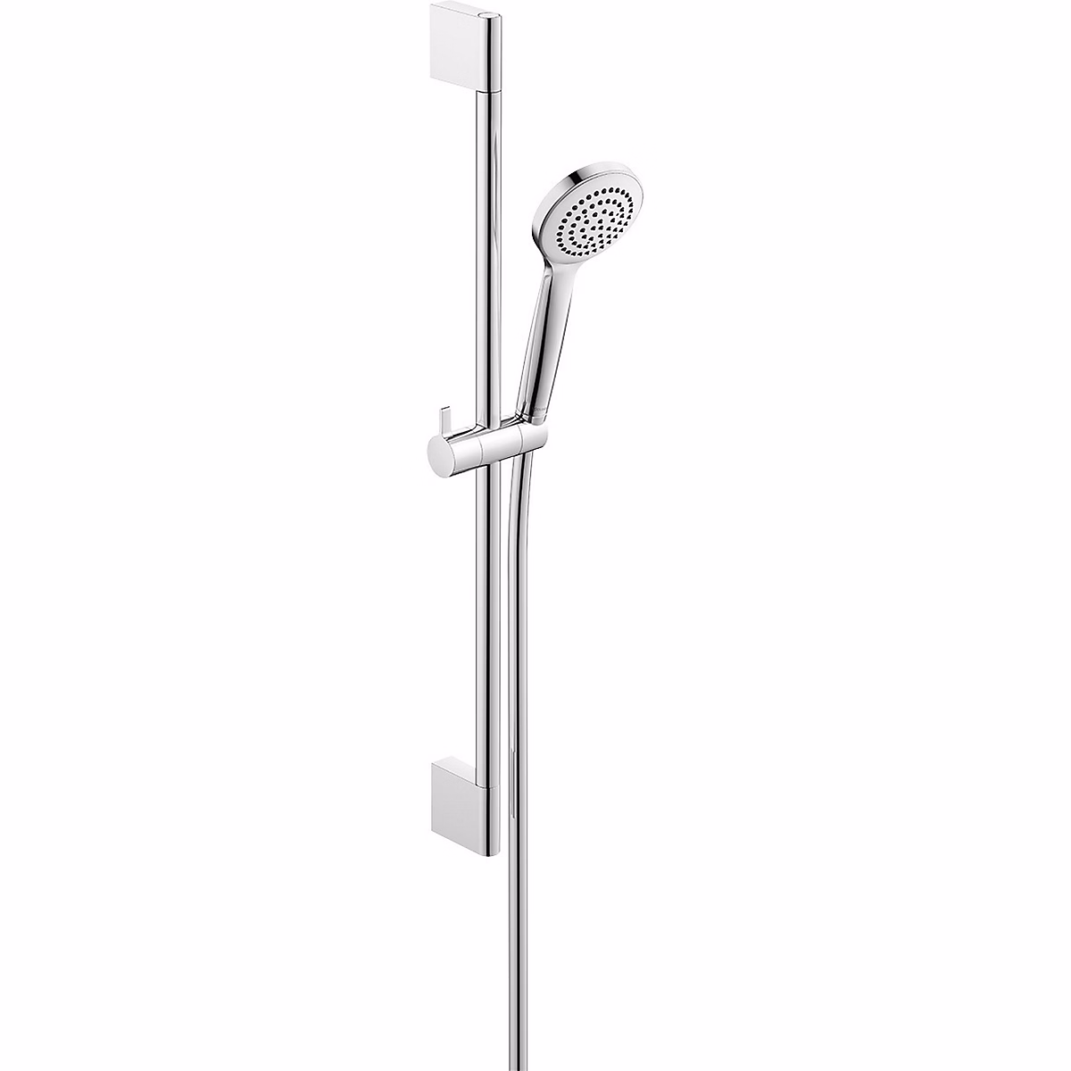 Duravit Universal Set de douche Chromé brillant – barre réglable 70 cm, douchette 97mm 1 jet et flexible anti-torsion