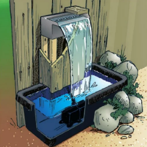 Moderne au jardin:Kit lame d'eau éclairée LED, UBBINK Niagara Set - 30x12,5cm, livraison incluse