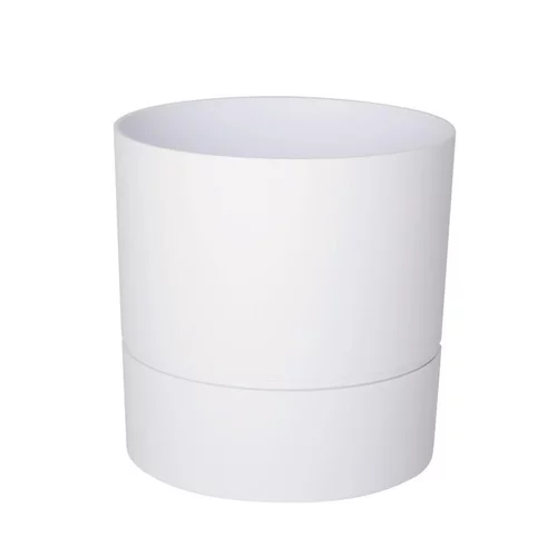 Pour donner du style à l’extérieur:Pot rond Aquaduo blanc ivoire 1,4 L