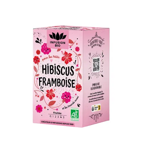 Pour créer votre univers jardin:Tisane plaisir bio hibiscus et framboise Romon Nature - les 16 sachets