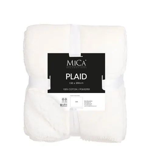 Pour votre jardin:Plaid polaire blanc cassé en polyester Mardy - 200 x 150 cm