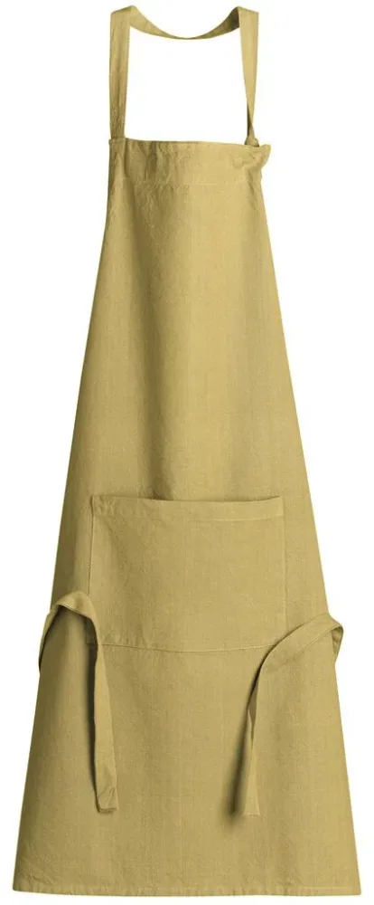 Pour plus de praticité au jardin:Tablier recyclé Ada coloris vert en coton - 72 x 85 cm