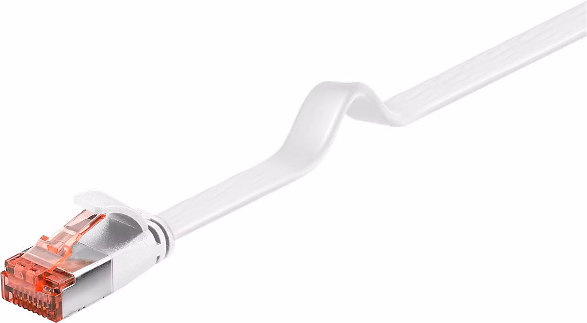 Réseau et téléphonie – Câble RJ45 Cat6 1m non Blindé plat Blanc GOOBAY