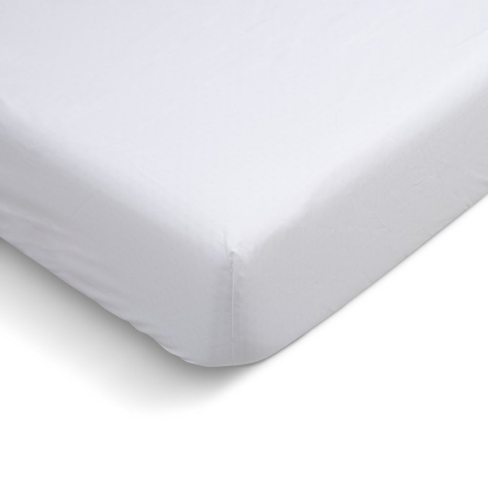 Drap Housse uni 140 × 190cm PERCALE BLANC