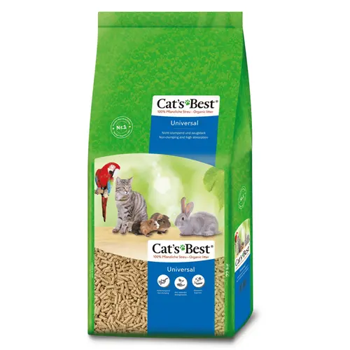 Solution au jardin：Litière végétale non-agglomérante pour chat, oiseau et rongeur Cat’s Best Universal 40 L - 22 kg