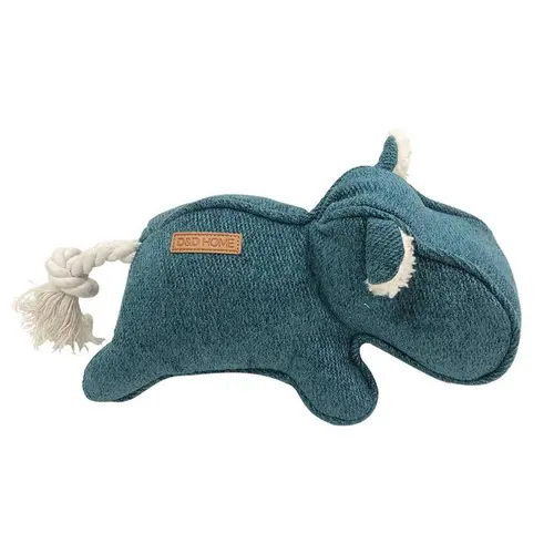À découvrir au jardin：Jouet pour chien coloris bleu peluche hippopotame D&D Home Emmy - 30 x 14 x 15 cm