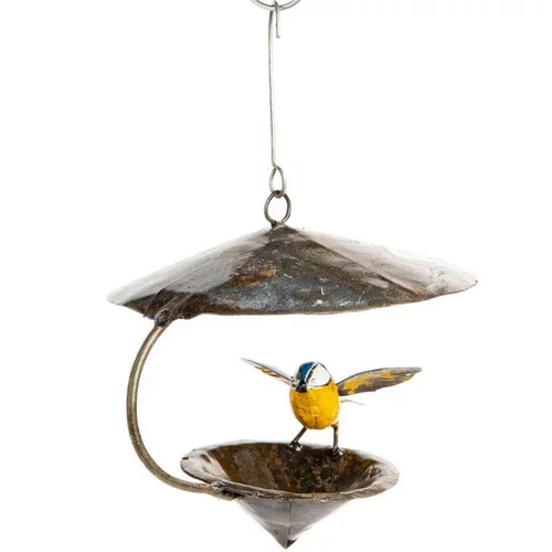 Pour compléter votre jardin:Suspension mangeoire métal forme cône avec mésange